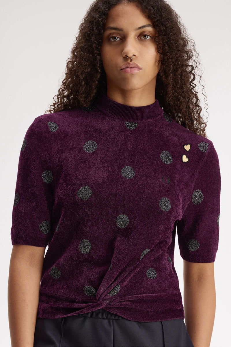 POLKA DOT KNITTED TOP