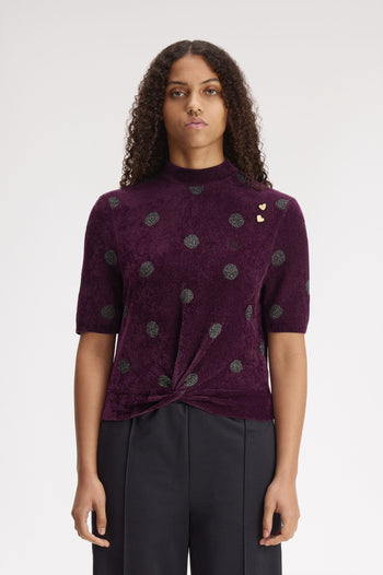 POLKA DOT KNITTED TOP