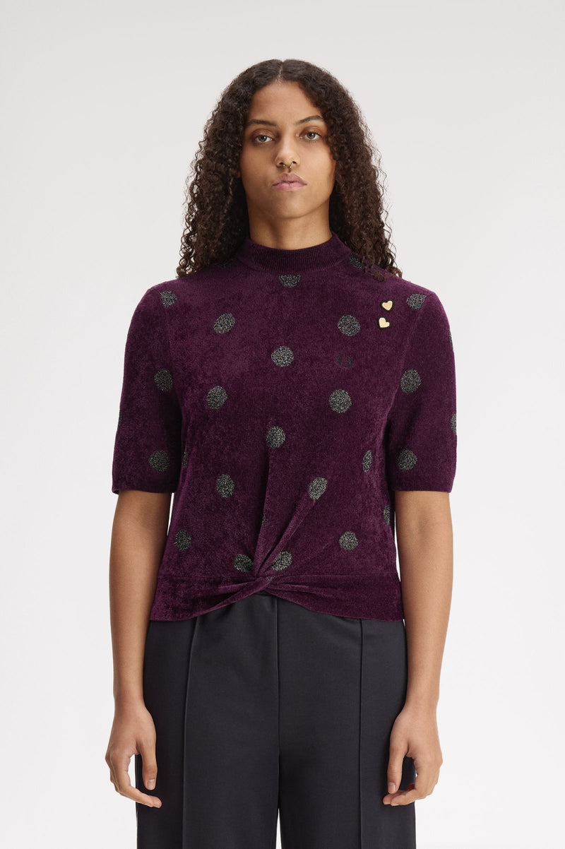 POLKA DOT KNITTED TOP