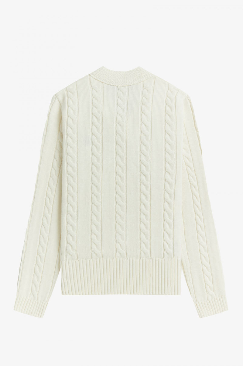 FRED PERRY V-NECK CABLE KNIT JUMPER