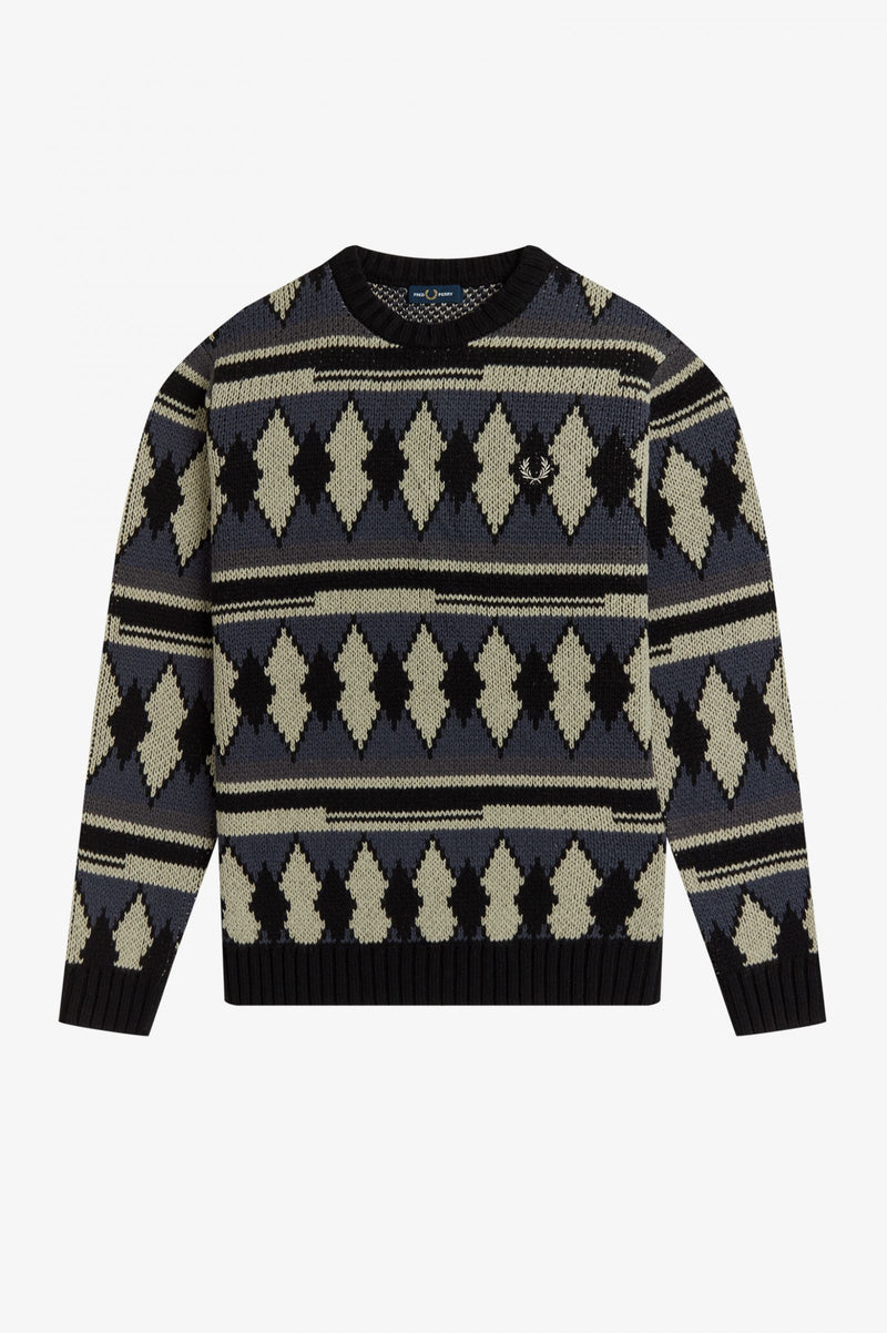 FRED PERRY CHUNKY JACQUARD JUMPER – 707