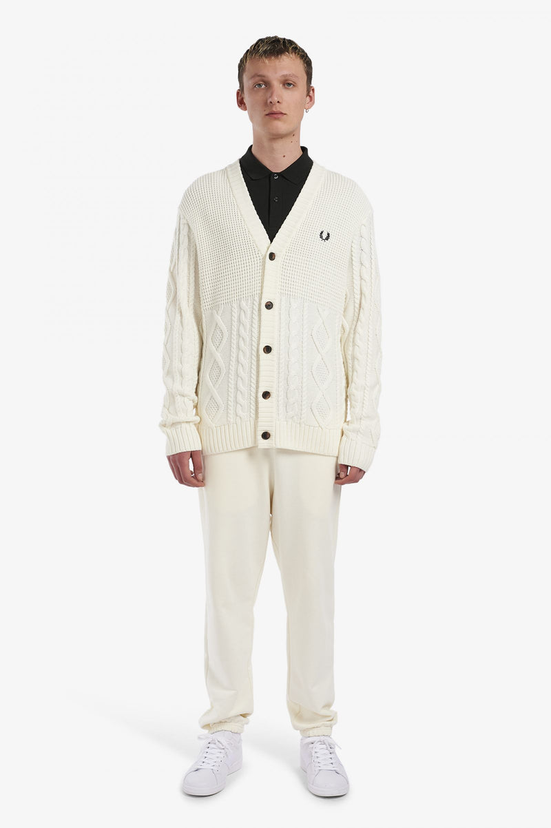 FRED PERRY TEXTURED PANEL CARDIGAN