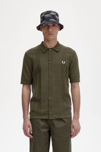 FRED PERRY BUTTON THROUGH KNITTED SHIRT